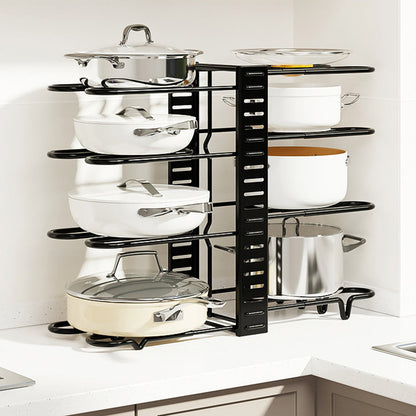 8 Tier Pot and Pan Organizer Rack for Cabinet Pot Organizers Inside Cabinet