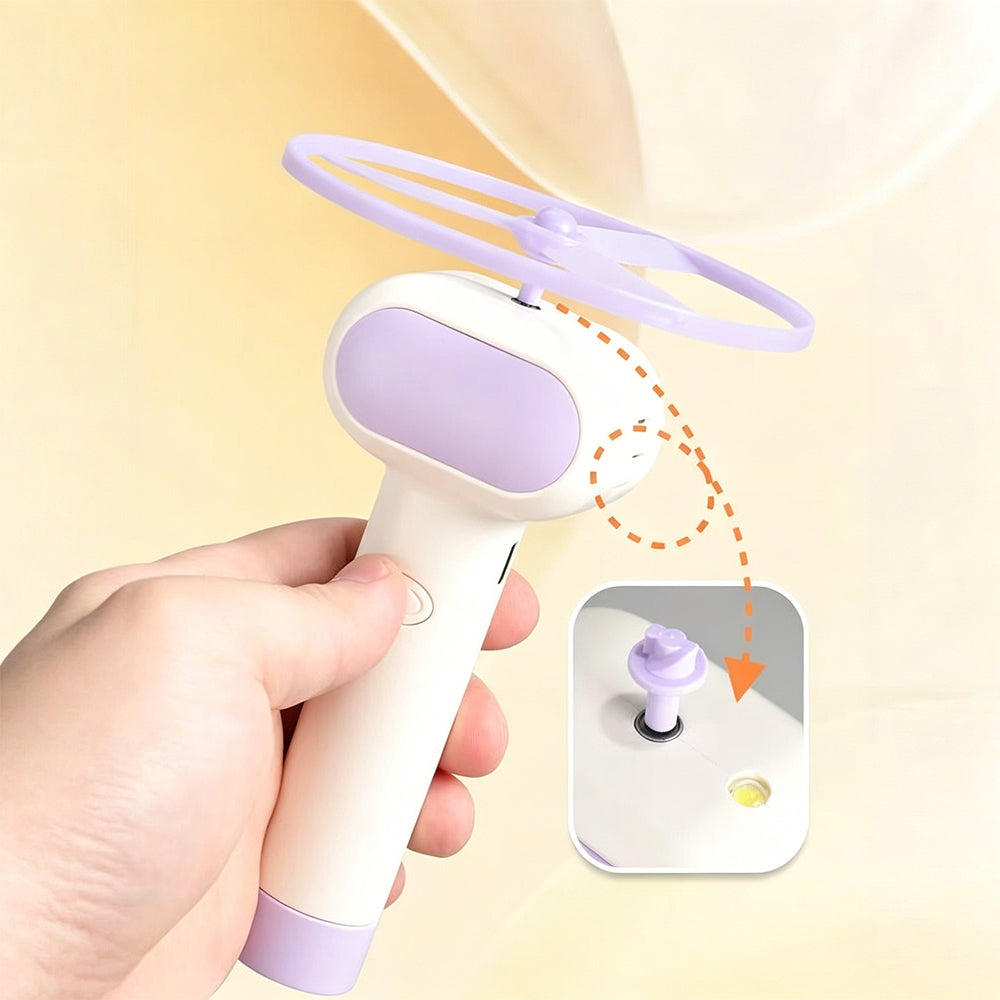 Cat Toy Disc Launcher Cat Fetch Toy UFO Flyer Cat Disc Launcher with Lights-Purple