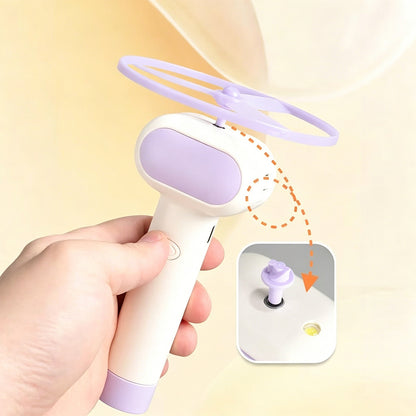Cat Toy Disc Launcher Cat Fetch Toy UFO Flyer Cat Disc Launcher with Lights-Purple