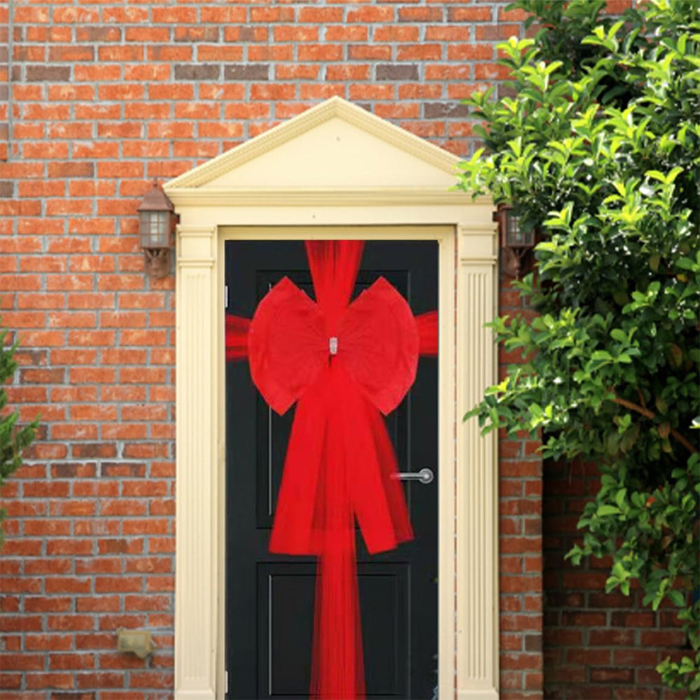 Organza Red Bows for Christmas Decorations Perfect for Door Fireplace Stairs & Xmas Tree