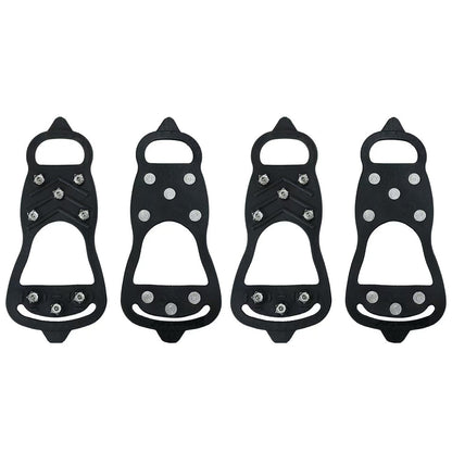 2 Pairs Ice Cleats Traction Crampons Snow Grips with 8 Spikes for Boots Shoes