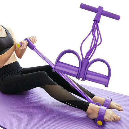 6-Tube Foot Pedal Resistance Band ¨C Ankle Puller Exercise Tension Rope for Fitness Training