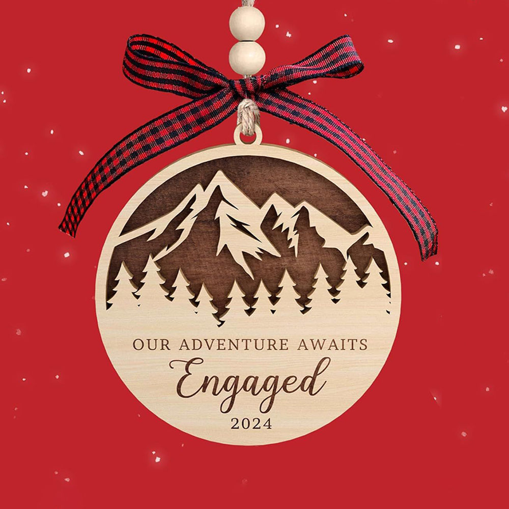 2024  Christmas Ornament Wooden Marriage Ornament for Couples  Engaged Style