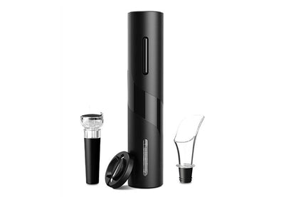 4Pcs Electric Wine Opener Set with Aerator Foil Cutter and Vacuum Stopper