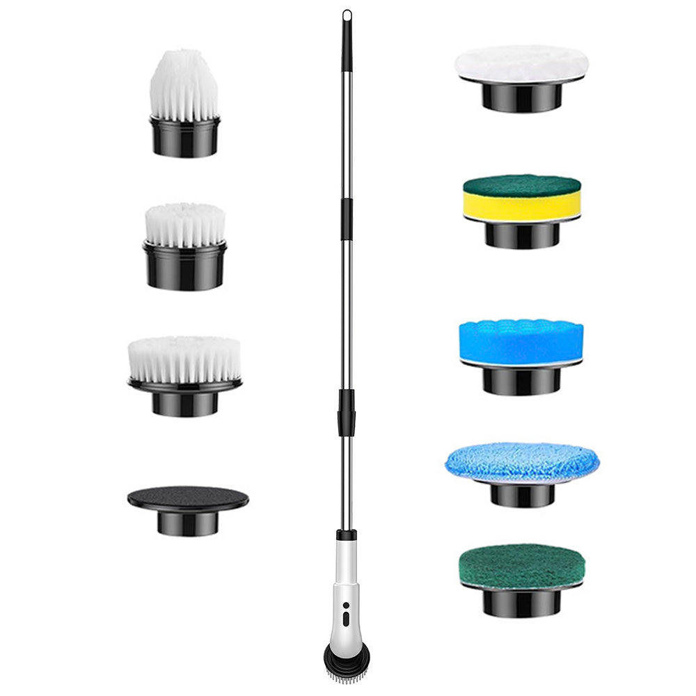 Electric Spin Scrubber with 9 Replaceable Brush Heads Cordless Cleaning Brush for Bathroom and Kitchen
