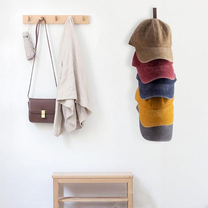 2 Pack Engineered Wood Hat Rack Hat Organizer for Wall - Brown