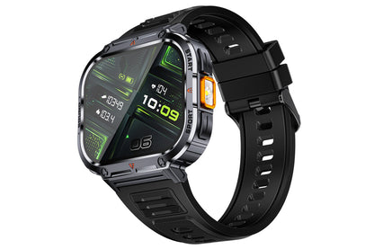 Smart Watch 2.0-Inch Fitness Watch with Flashlights Heart Rate Sleep Monitor Blood Oxygen 100 Sports Modes Activity Tracker-Black