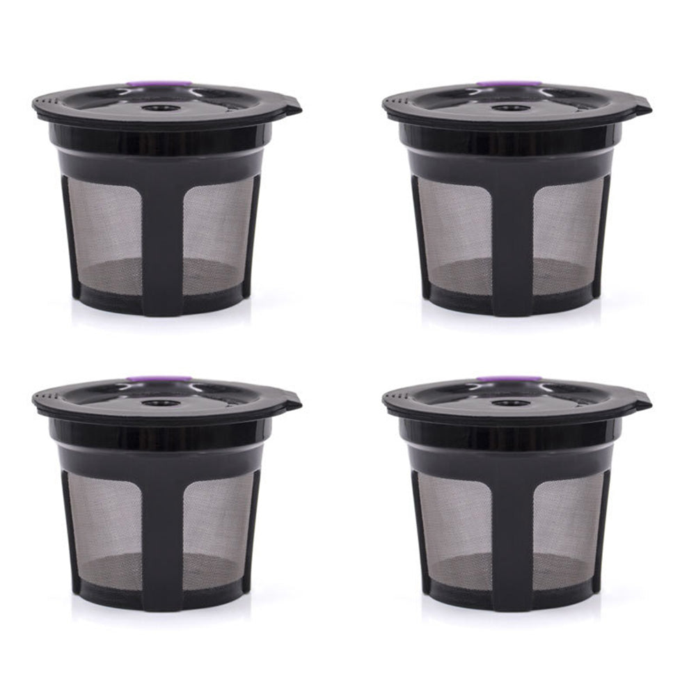 4 Piece Refillable Coffee Pods for Keurig K Cup Machines - Black