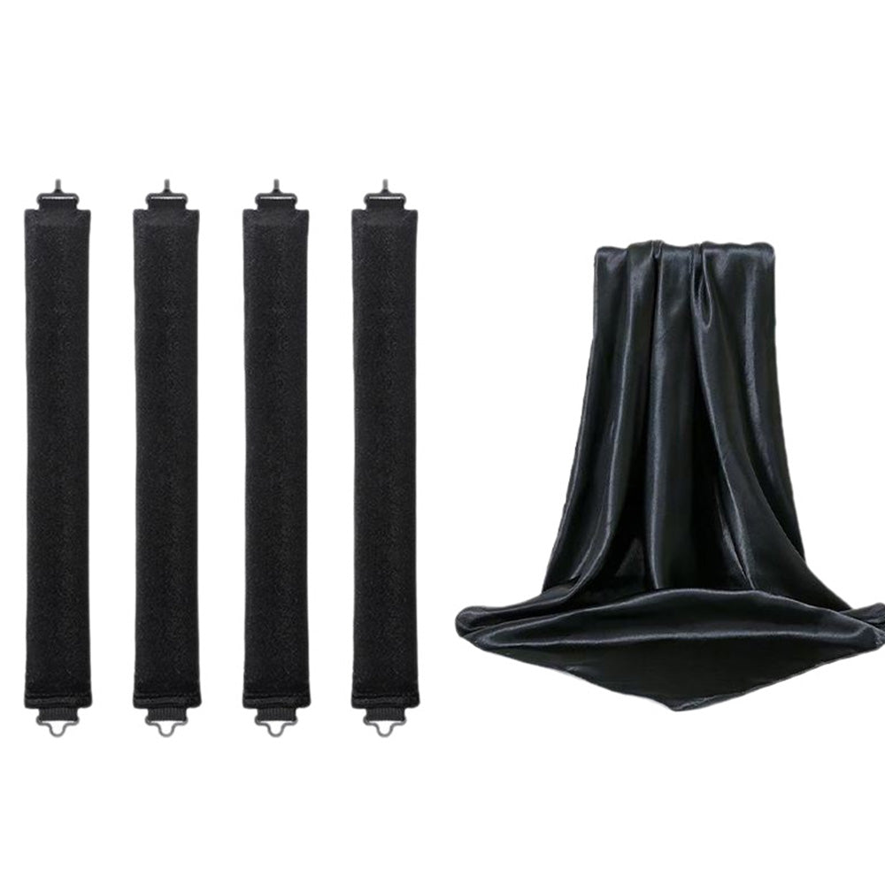 4PCS Heatless Hair Curlers Set for Overnight Styling No-Damage Hair Tools Black