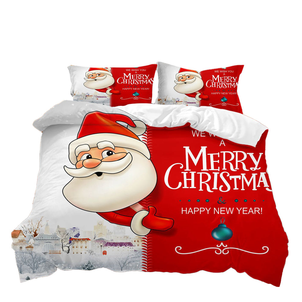 Christmas Bedding Set Quilt Cover Pillowcases Set Style 3