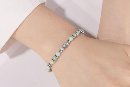 Gift for Women Moonstone Bracelet Amazonite Jasper Stainless Steel Bracelet -Always Remember