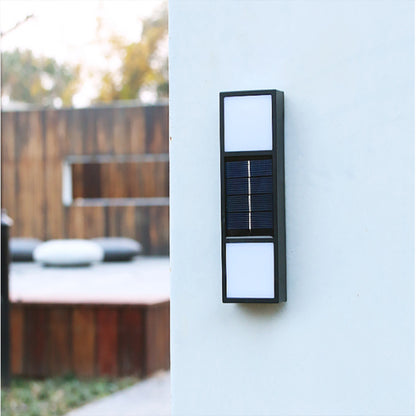 2pcs Solar Light Outdoor IP65 Waterproof Wall Light Cordless LED Wall Lamp -White