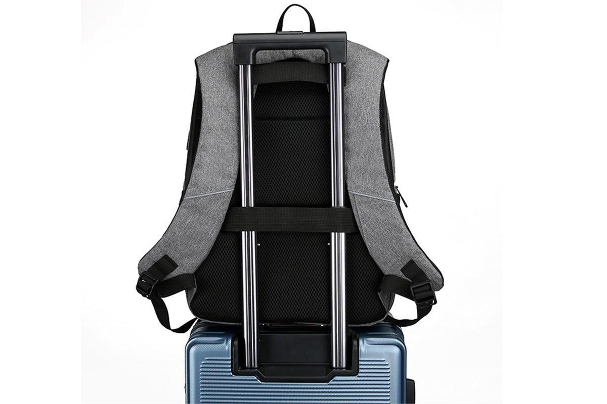 Travel Laptop Backpack with USB Port School Bookbag Fits 15.6 Inch Laptop-Grey