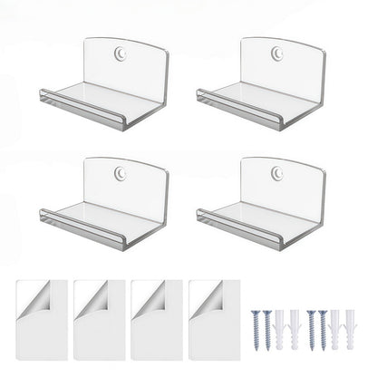 4Pcs Vinyl Wall Mount Record Wall Display Album Wall Mount for 1LP and 2LP-Clear