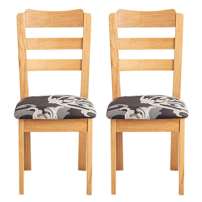 2PCS Stretch Chair Seat Covers Printed Washable Seat Cushion Slipcovers for Dining Chairs Style 2