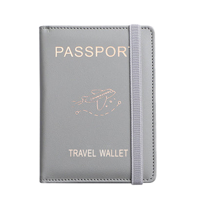 RFID Blocking Passport Holder Travel Passport Wallet Card Holder Gray