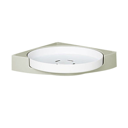 Triangular Corner Shower Caddy Shelf Bathroom Lazy Susan Turntable Organizer