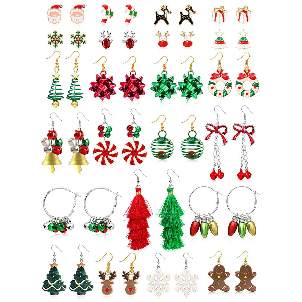 23 Pairs of Christmas Earrings for Women Dangle Earrings Xmas Party Jewelry Kit