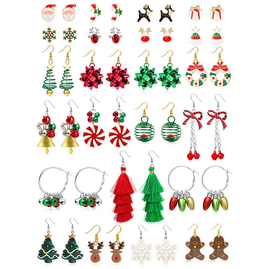 23 Pairs of Christmas Earrings for Women Dangle Earrings Xmas Party Jewelry Kit