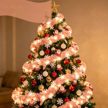 2 Pack Christmas LED String Lights LEDs Battery Powered Garland - Pink
