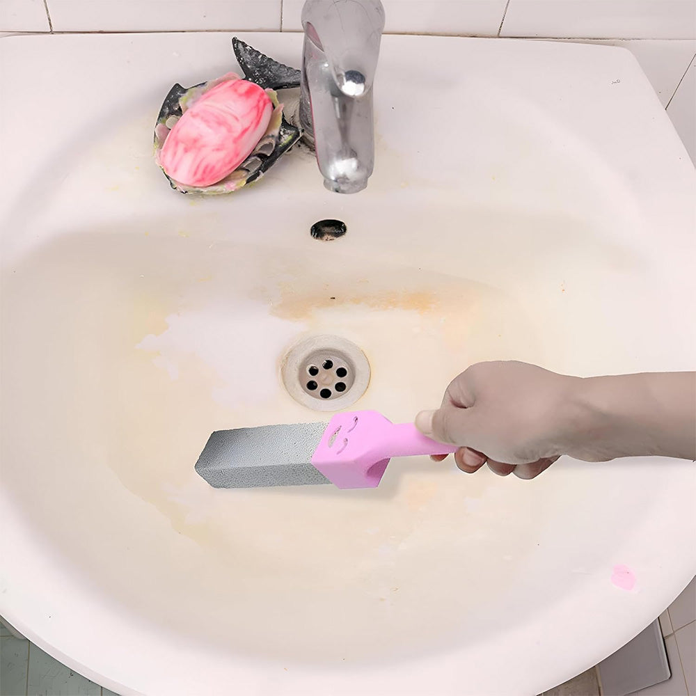 4Pcs Pumice Stone Cleaning Brush with Removable Handle for Toilet Bathroom Kitchen