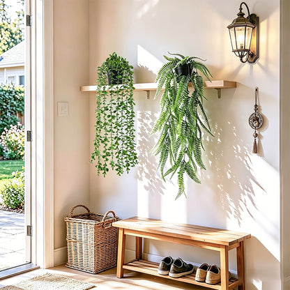 4 PCS Fake Hanging Plants with Pots