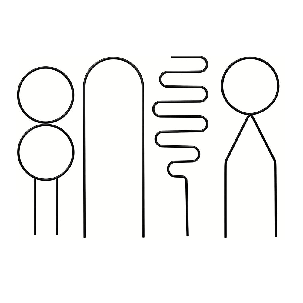 4Pcs Indoor Plant Trellis Metal Potted Houseplant Trellis Climbing Plants Support Stake Black