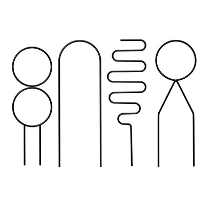 4Pcs Indoor Plant Trellis Metal Potted Houseplant Trellis Climbing Plants Support Stake Black