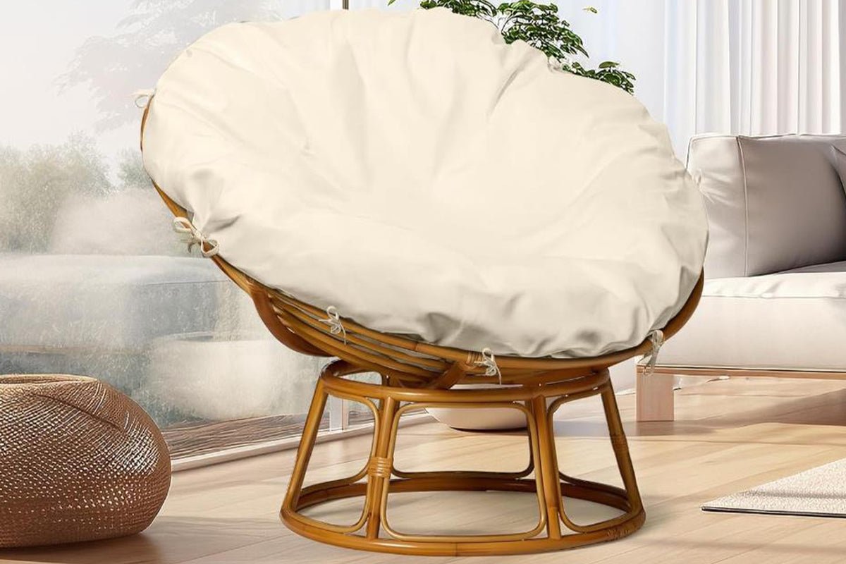 Papasan Cushion Cover Water-Resistant Papasan Chair Cushion Slipcover -Beige