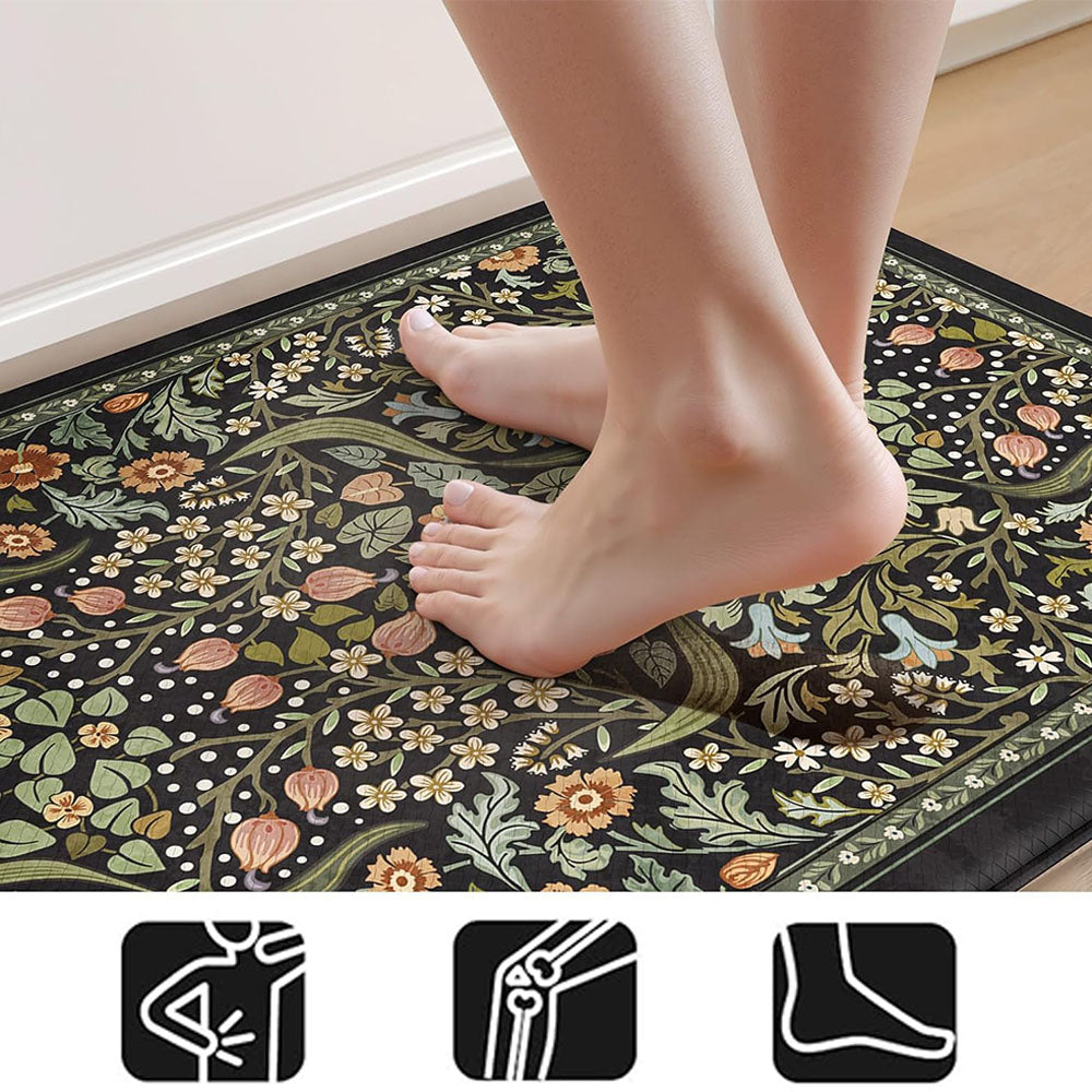 2 Piece Diatomite Kitchen Floor Mat Set - Olive