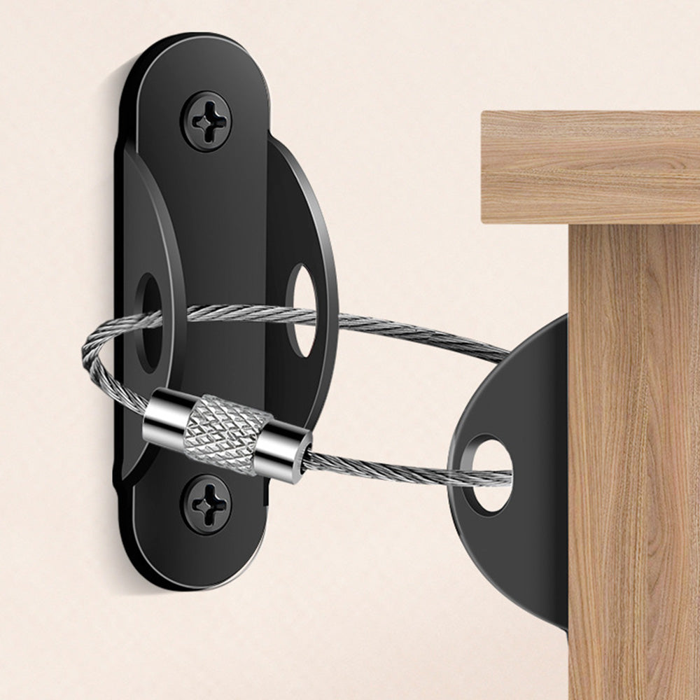 10Pcs Set Furniture Anchors Anti Tip Furniture Straps Black