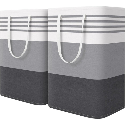 2Pcs Large Laundry Baskets Waterproof Laundry Hampers Collapsible Clothes Hamper