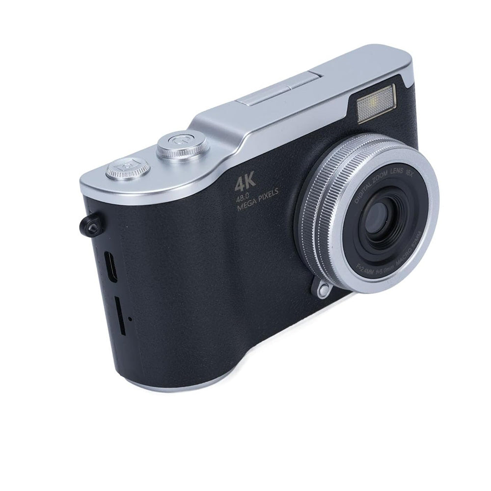 HD 1080P Retro Digital Camera with 2.4-inch Flip Screen for Photos & Video Black