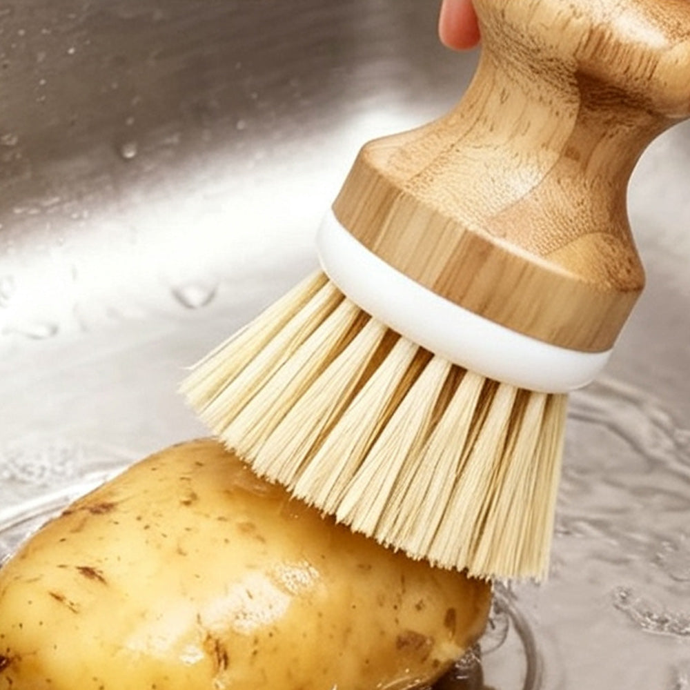 4 Piece Pot Cleaning Brush Set with Handles for Cookware