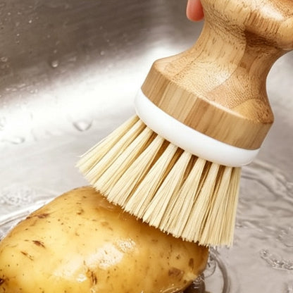 4 Piece Pot Cleaning Brush Set with Handles for Cookware