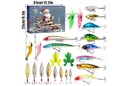 Fishing Lure Advent Calendar Christmas Countdown 24 Days Fishing Baits Set for Fishing Lover-Style 1