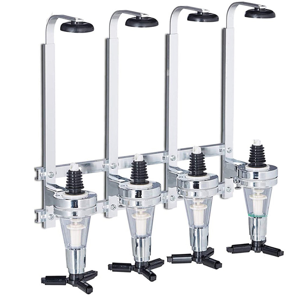 4-Bottle Wall-Mounted Wine Rack and Dispenser for Kitchen or Bar