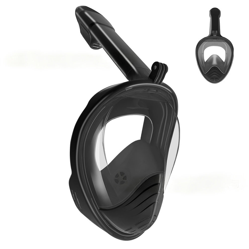 Full Face Snorkel Mask ¨C 180 Degree Panoramic View Anti-Fog & Leak-Proof Design Black