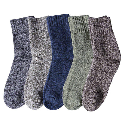 5 Pairs of Vintage Winter Socks Soft Warm Thick Crew Socks for Men Women Style 2