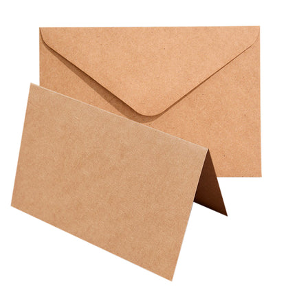 20 Sets Blank Folded Greeting Cards and Self Seal Envelopes - Khaki