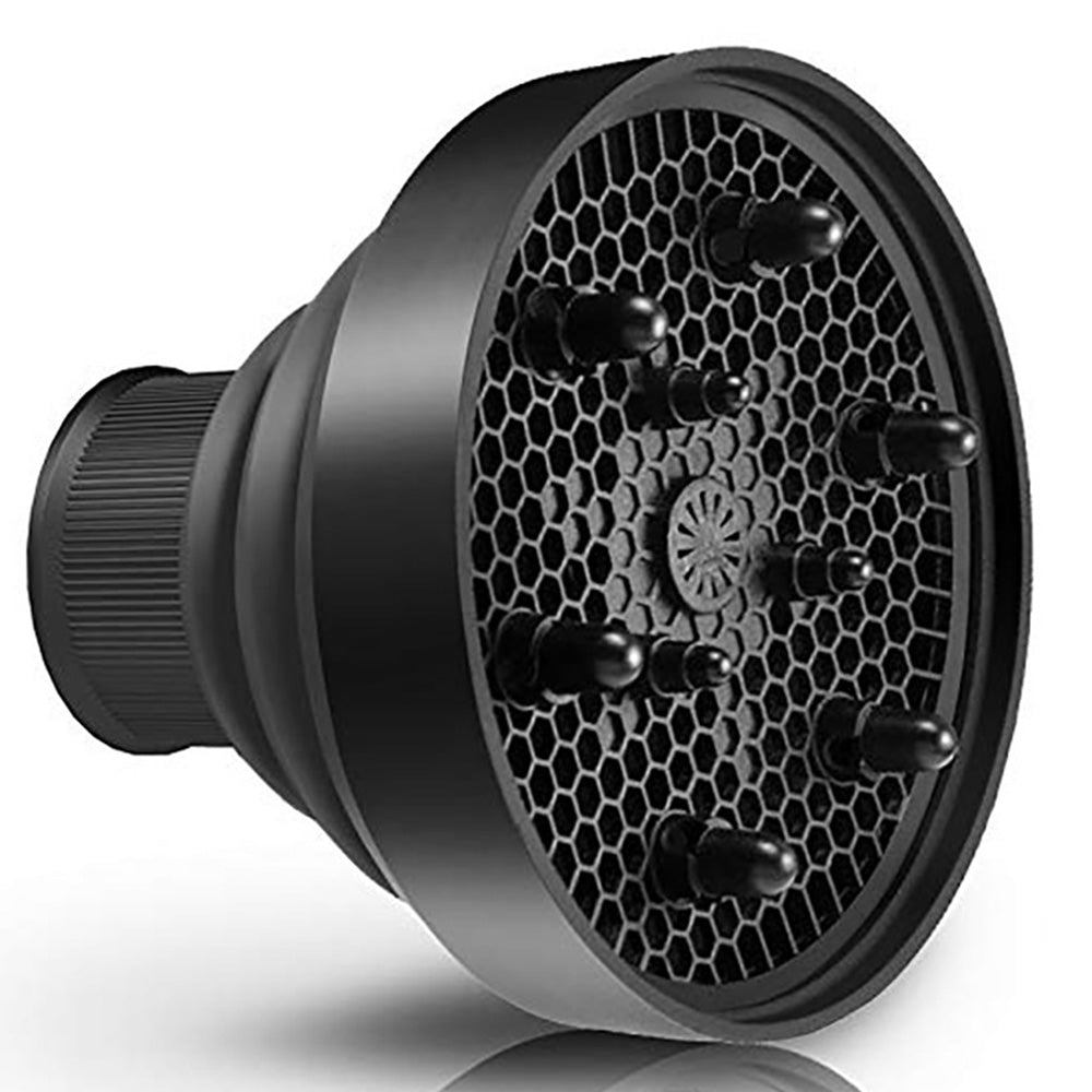 Foldable Silicone Hair Dryer Diffuser for Universal 4 to 5cm Nozzles - Black