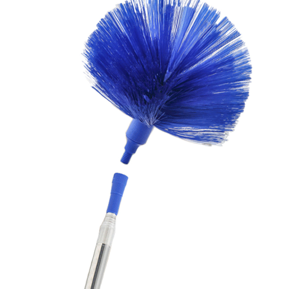 Extendable Ceiling Cleaning Duster Spider Web Microfiber Cleaner Brush Blue