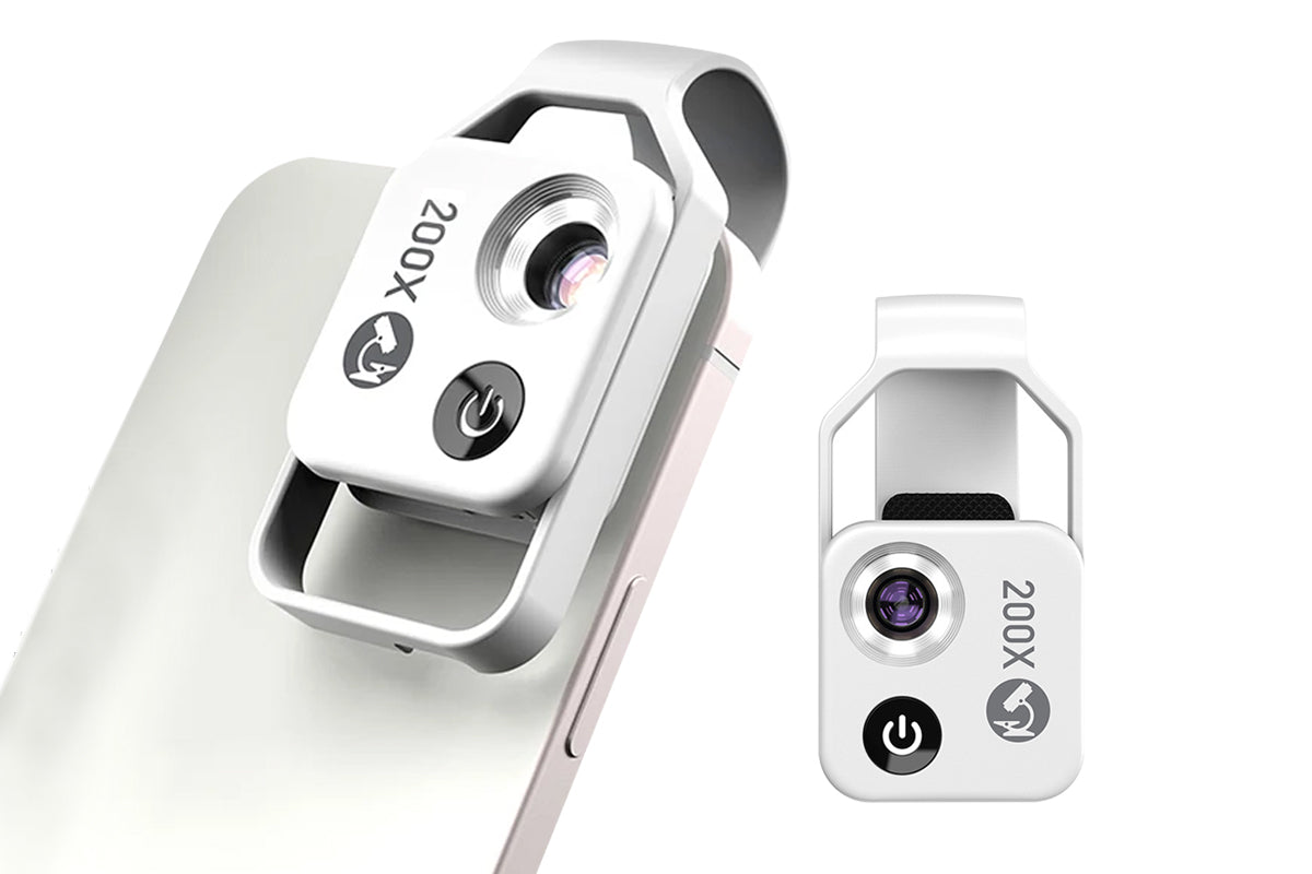 200X Phone Mini Pocket Microscope - White