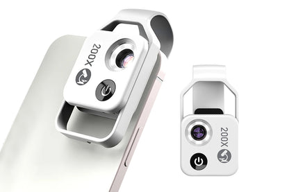 200X Phone Mini Pocket Microscope - White