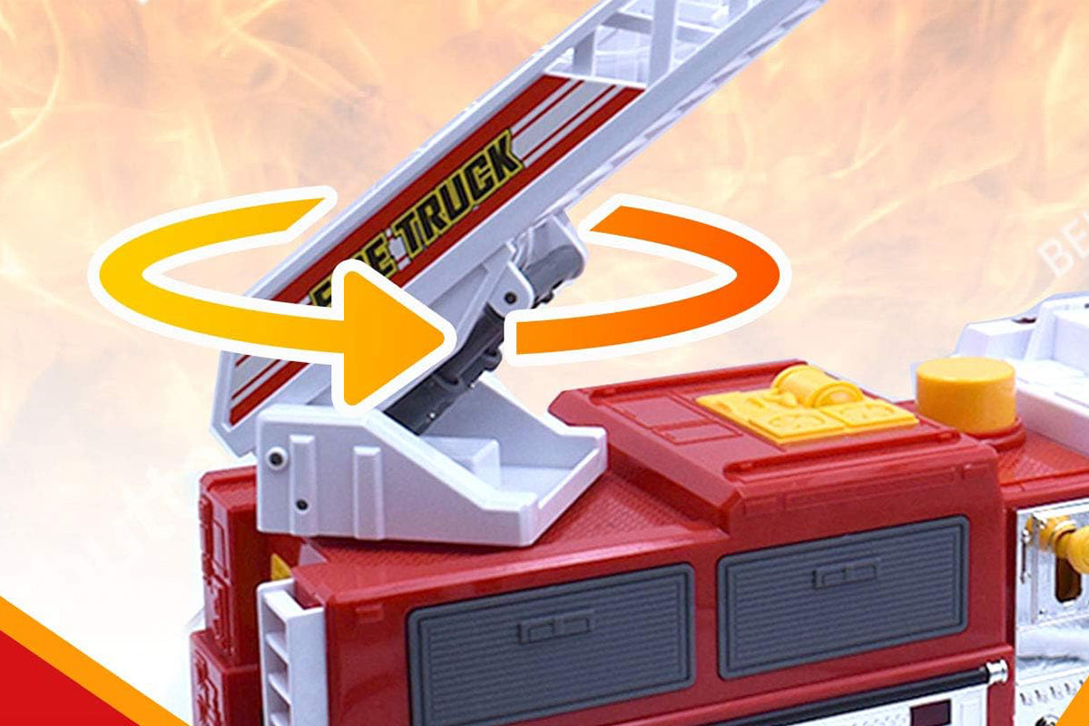 Fire Truck Toys with Water Pump and Rotating Rescue Ladder Big Firetruck Engine