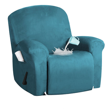 4Pcs Recliner Chair Cover Stretch Sofa Slipcover Separate Couch Covers-Blue