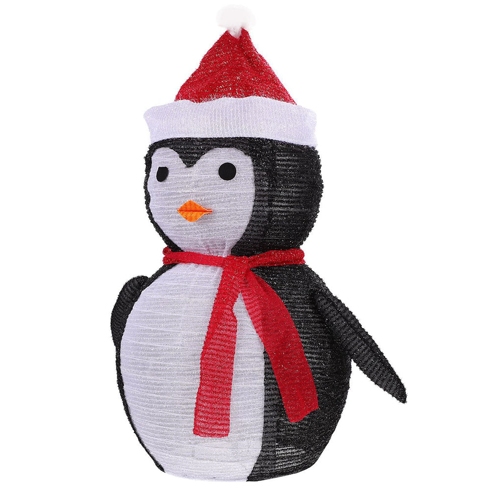 Telescopic Christmas Yard Signs with Stakes Lighted Xmas Signs Indoor Outdoor Decor Penguin Style