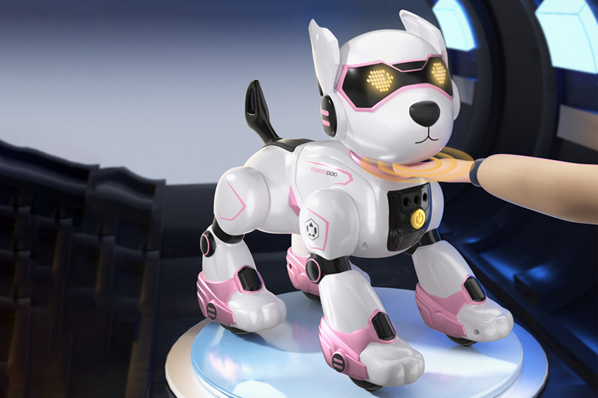 Remote Control Robot Dog Toy Programmable RC Robot Puppy Smart Stunt Robot Pet-Pink