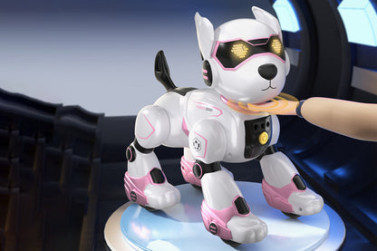 Remote Control Robot Dog Toy Programmable RC Robot Puppy Smart Stunt Robot Pet-Pink