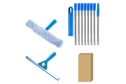3.1m Extendable Window Squeegee Cleaner Kit with Long Handle for Glass Shower Car and RV